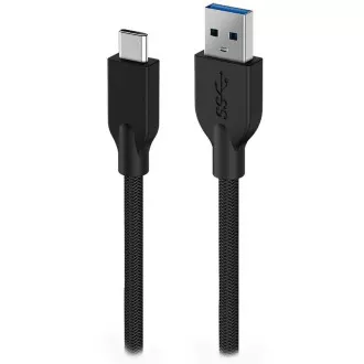 Genius ACC-A2CC-3A, Kabel, USB A / USB-C, USB 3.0, 3A, QC 3.0, opletený, 1,5m, černý Genius ACC-A2CC-3A, Kabel, USB A / USB-C, USB 3.0, 3A, QC 3.0, opletený, 1,5m, černý