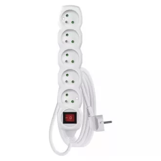 Emos prodlužovací šňůra P1513R - 5 zásuvek, 3m, 16A, s vypínačem Emos prodlužovací šňůra P1513R - 5 zásuvek, 3m, 16A, s vypínačem