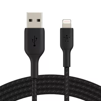 Belkin BOOST CHARGE Lightning/USB-A kabel, 1m, černý - odolný Belkin BOOST CHARGE Lightning/USB-A kabel, 1m, černý - odolný