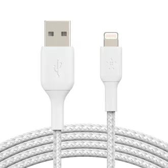 Belkin BOOST CHARGE Lightning/USB-A kabel, 1m, bílý - odolný Belkin BOOST CHARGE Lightning/USB-A kabel, 1m, bílý - odolný