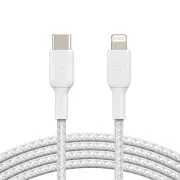 Belkin BOOST CHARGE Lightning/USB-C kabel, 1m, bílý - odolný