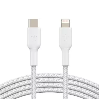 Belkin BOOST CHARGE Lightning/USB-C kabel, 1m, bílý - odolný Belkin BOOST CHARGE Lightning/USB-C kabel, 1m, bílý - odolný