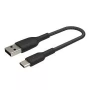 Belkin BOOST CHARGE USB-C/USB-A kabel, 15cm, černý - odolný