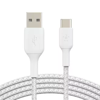 Belkin BOOST CHARGE USB-C/USB-A kabel, 3m, bílý - odolný Belkin BOOST CHARGE USB-C/USB-A kabel, 3m, bílý - odolný