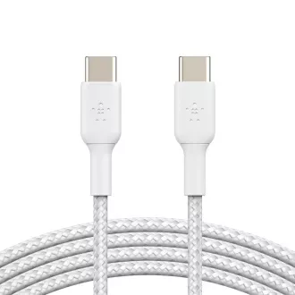 Belkin BOOST CHARGE USB-C/USB-C kabel, 1m, bílý - odolný Belkin BOOST CHARGE USB-C/USB-C kabel, 1m, bílý - odolný