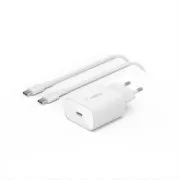 Belkin BOOST CHARGE 25W USB-C Power Delivery PPS nástěnná nabíječka + 1m USB-C na USB-C kabel, bílá