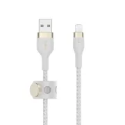 Belkin BOOST CHARGE Lightning/USB-A kabel, 2m, bílý - odolný PRO Flex