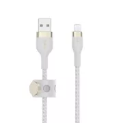 Belkin BOOST CHARGE Lightning/USB-A kabel, 3m, bílý - odolný PRO Flex