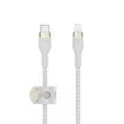 Belkin BOOST CHARGE Lightning/USB-C kabel, 3m, bílý - odolný PRO Flex