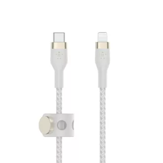 Belkin BOOST CHARGE Lightning/USB-C kabel, 3m, bílý - odolný PRO Flex Belkin BOOST CHARGE Lightning/USB-C kabel, 3m, bílý - odolný PRO Flex