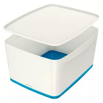 LEITZ Úložný box s víkem MyBox, velikost L, bílá/modrá LEITZ Úložný box s víkem MyBox, velikost L, bílá/modrá