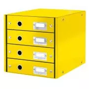 LEITZ Zásuvkový box Click&Store, 4 zásuvky, žlutá