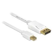 Delock kabel mini Displayport samec > Displayport samec 3 m, bílý