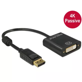 Delock adaptér Displayport 1.2 samec > DVI samice 4K pasivní černý Delock adaptér Displayport 1.2 samec > DVI samice 4K pasivní černý