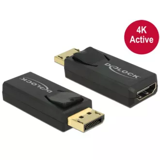 Delock adaptér Displayport 1.2 samec > HDMI samice 4K aktivní černý Delock adaptér Displayport 1.2 samec > HDMI samice 4K aktivní černý