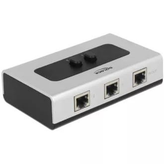Delock Switch RJ45 10/100/1000 Mb/s 2 porty manuální - obousměrný Delock Switch RJ45 10/100/1000 Mb/s 2 porty manuální - obousměrný