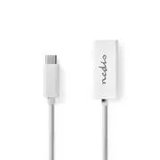 Nedis CCGB64950WT02 - Síťový adaptér USB | USB 3.2 Gen 1 | 1000 Mbps | USB-C Zástrčka | RJ45 Zásuvka | 0.20 m | Bílá