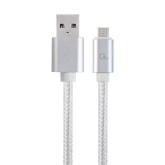 GEMBIRD CABLEXPERT Kabel USB A Male/Micro USB Male 2.0, 1,8m, opletený, stříbrný, blister GEMBIRD CABLEXPERT Kabel USB A Male/Micro USB Male 2.0, 1,8m, opletený, stříbrný, blister
