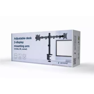GEMBIRD Držák 2 monitorů na stůl MA-D2-01, naklápěcí, až do 32" a 9kg, černý GEMBIRD Držák 2 monitorů na stůl MA-D2-01, naklápěcí, až do 32" a 9kg, černý