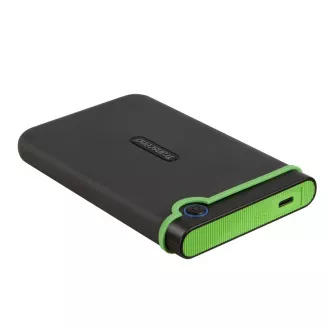 TRANSCEND 2TB StoreJet 25M3C SLIM, 2.5”, USB-C (3.1 Gen 1) Externí Anti-Shock disk, tenký profil, šedo/zelený TRANSCEND 2TB StoreJet 25M3C SLIM, 2.5”, USB-C (3.1 Gen 1) Externí Anti-Shock disk, tenký profil, šedo/zelený