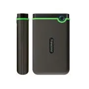 TRANSCEND 4TB StoreJet 25M3S SLIM, 2.5”, USB 3.0 (3.1 Gen 1) Externí Anti-Shock disk, tenký profil, šedo/zelený