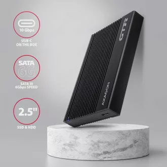 AXAGON EE25-GTR, USB-C 10Gbps - SATA 6G 2.5" RIBBED box, černý AXAGON EE25-GTR, USB-C 10Gbps - SATA 6G 2.5" RIBBED box, černý