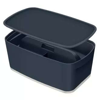 LEITZ Úložný box s víkem MyBox Cosy + Organizér s držadlem, velikost S, sametová šedá LEITZ Úložný box s víkem MyBox Cosy + Organizér s držadlem, velikost S, sametová šedá