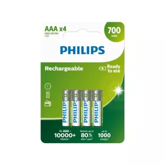 Philips dobíjecí baterie AAA 700mAh, NiMH - 4ks Philips dobíjecí baterie AAA 700mAh, NiMH - 4ks
