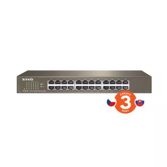 Tenda TEG1024D - 24-port Gigabit Ethernet Switch, 10/100/1000 Mbps, Fanless, Rackmount, Kov Tenda TEG1024D - 24-port Gigabit Ethernet Switch, 10/100/1000 Mbps, Fanless, Rackmount, Kov