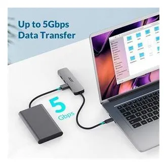 Acer 5IN1 Mini Dock statioType- C dongle, 1x HDMI (až 3840x2160@60hz), 3x USB 3.0 5Gbps ports, 1x Type-C up to 100W PD port (host)