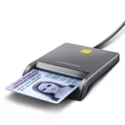 AXAGON CRE-SM3T, USB-A FlatReader čtečka kontaktních karet Smart card (eObčanka), kabel 1.3m