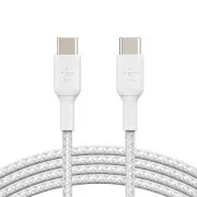 Belkin BOOST CHARGE USB-C/USB-C kabel, 2m, bílý - odolný