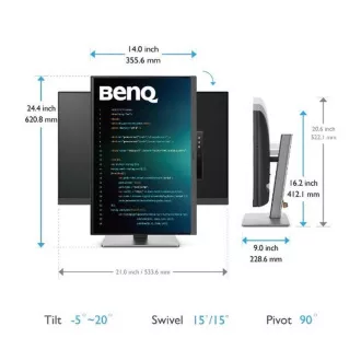 BenQ LCD LED RD240Q 24,1" IPS/2560x1600/5ms/DP/HDMI/2xUSB-C/3xUSB 3.0/pivot/95% DCI-P3/Daisy Chain/pro programatory/černá BenQ LCD LED RD240Q 24,1" IPS/2560x1600/5ms/DP/HDMI/2xUSB-C/3xUSB 3.0/pivot/95% DCI-P3/Daisy Chain/pro programatory/černá