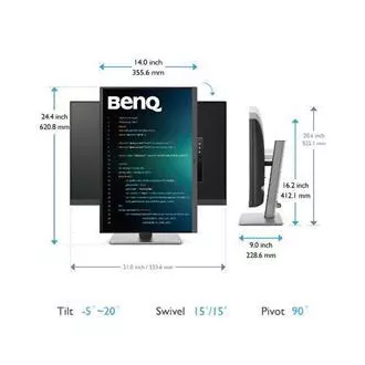 BenQ LCD LED RD240Q 24,1" IPS/2560x1600/5ms/DP/HDMI/2xUSB-C/3xUSB 3.0/pivot/95% DCI-P3/Daisy Chain/pro programatory/černá BenQ LCD LED RD240Q 24,1" IPS/2560x1600/5ms/DP/HDMI/2xUSB-C/3xUSB 3.0/pivot/95% DCI-P3/Daisy Chain/pro programatory/černá