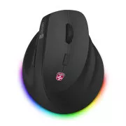 CONNECT IT FOR HEALTH Cloudy bezdrátová vertikální myš, RGB podsvícení, 2xBT,USB ČERNÁ