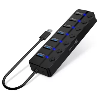 CONNECT IT Mighty Switch 2 USB-A hub, (4xUSB-A 3.0, 3xUSB-A 2.0), externí, ČERNÝ CONNECT IT Mighty Switch 2 USB-A hub, (4xUSB-A 3.0, 3xUSB-A 2.0), externí, ČERNÝ
