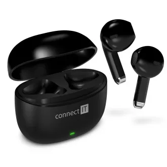 CONNECT IT True Wireless SonicBass sluchátka do uší s mikrofonem, ČERNÁ CONNECT IT True Wireless SonicBass sluchátka do uší s mikrofonem, ČERNÁ