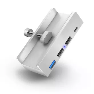 CONNECT IT USB DeskHub 4v1 na desku stolu, STŘÍBRNÝ CONNECT IT USB DeskHub 4v1 na desku stolu, STŘÍBRNÝ