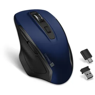 CONNECT IT Dual SmartSwitch bezdrátová myš, USB-A + C (+1x AA baterie zdarma), MODRÁ CONNECT IT Dual SmartSwitch bezdrátová myš, USB-A + C (+1x AA baterie zdarma), MODRÁ