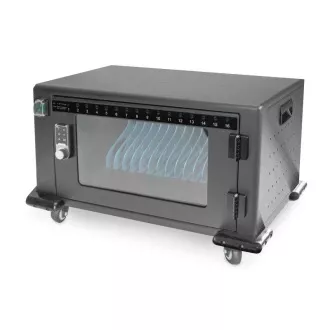 DIGITUS Nabíjecí vozík, 14", USB-C, elektronický PIN zámek,16 nabíjecích základen, ventilátor, 384 x 550 x 375 mm, černá DIGITUS Nabíjecí vozík, 14", USB-C, elektronický PIN zámek,16 nabíjecích základen, ventilátor, 384 x 550 x 375 mm, černá