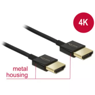 Delock Kabel High Speed HDMI s Ethernetem - HDMI-A samec > HDMI-A samec 3D 4K 2 m Slim Premium Delock Kabel High Speed HDMI s Ethernetem - HDMI-A samec > HDMI-A samec 3D 4K 2 m Slim Premium