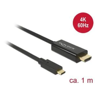 Delock Kabel USB Type-C™ samec > HDMI samec (DP Alt Mód) 4K 60 Hz 1 m černý Delock Kabel USB Type-C™ samec > HDMI samec (DP Alt Mód) 4K 60 Hz 1 m černý