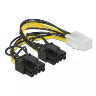 Delock PCI Express napájecí kabel 6 pin samice > 2 x 8 pin samec 15 cm Delock PCI Express napájecí kabel 6 pin samice > 2 x 8 pin samec 15 cm