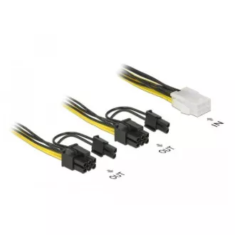 Delock PCI Express napájecí kabel 6 pin samice > 2 x 8 pin samec 15 cm Delock PCI Express napájecí kabel 6 pin samice > 2 x 8 pin samec 15 cm