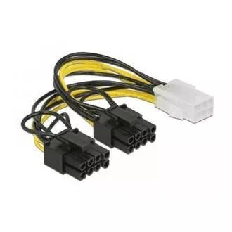 Delock PCI Express napájecí kabel 6 pin samice > 2 x 8 pin samec 15 cm Delock PCI Express napájecí kabel 6 pin samice > 2 x 8 pin samec 15 cm
