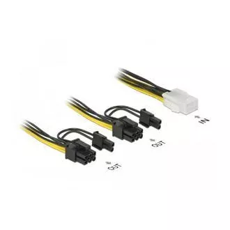 Delock PCI Express napájecí kabel 6 pin samice > 2 x 8 pin samec 15 cm Delock PCI Express napájecí kabel 6 pin samice > 2 x 8 pin samec 15 cm