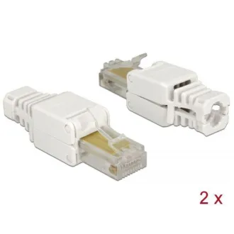 Delock RJ45 samec Cat.5e UTP bez použití nástrojů 2 kusy Delock RJ45 samec Cat.5e UTP bez použití nástrojů 2 kusy