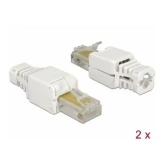 Delock RJ45 samec Cat.5e UTP bez použití nástrojů 2 kusy Delock RJ45 samec Cat.5e UTP bez použití nástrojů 2 kusy