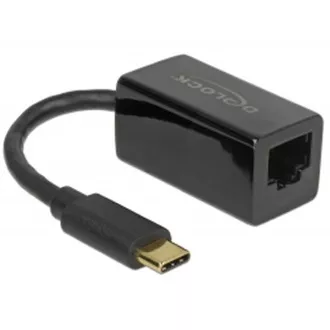 Delock Adaptér Super Speed USB (USB 3.1 Gen 1) s USB Type-C samec > Gigabit LAN 10/100/1000 Mbps kompaktní černý Delock Adaptér Super Speed USB (USB 3.1 Gen 1) s USB Type-C samec > Gigabit LAN 10/100/1000 Mbps kompaktní černý