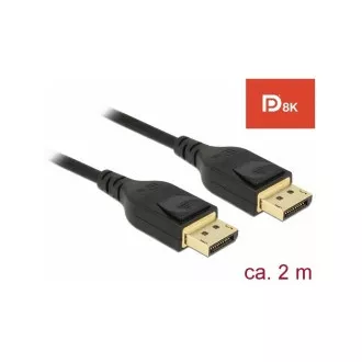 Delock DisplayPort kabel 8K 60 Hz 2 m DP 8K certifikováno Delock DisplayPort kabel 8K 60 Hz 2 m DP 8K certifikováno